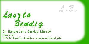 laszlo bendig business card